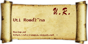 Uti Romána névjegykártya